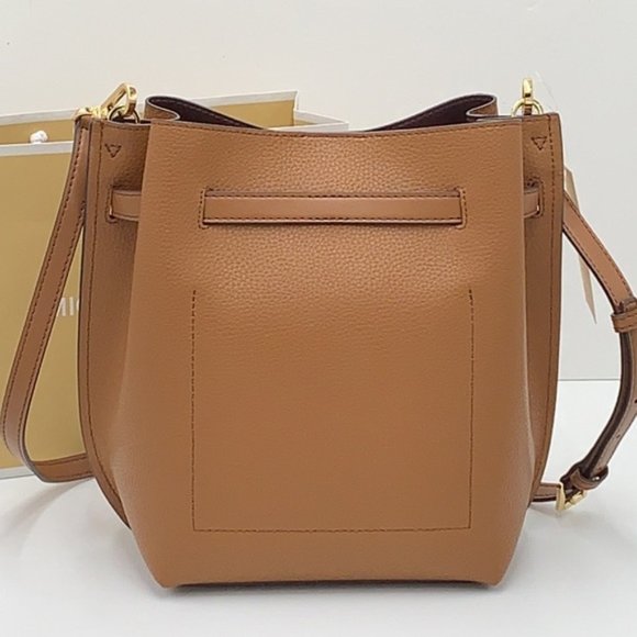 Michael Kors Emilia Small Bucket Bag Messenger Leather Luggage - Picture 8 of 15